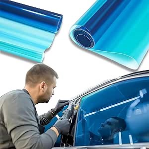 XhuangTech Chameleon Light Blue Front Window Roll Tint Solar Film Protection Scratch Resistant 60% VLT (Light Blue, 47.24" in x 6.56' Ft)