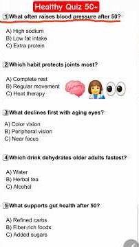 🧠 Healthy Aging Quiz (50+)