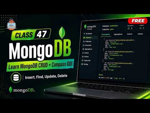 Class 47 - Learn MongoDB CRUD + Compass GUI | Insert, Find, Update, Delete