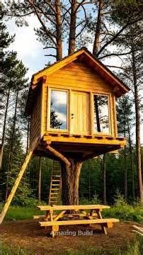 The most satisfying treehouse build you'll see #construction #asmr