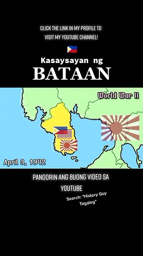 Watch the FULL VIDEO on YouTube! | Click the YouTube icon in my profile💛 KASAYSAYAN NG BATAAN #fyp #fypシ #philippines🇵🇭tiktok #philippinehistory #historyyoushouldknow #bataan #viral #trending #foryou