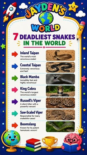 7 Deadliest Snakes in the World 🐍