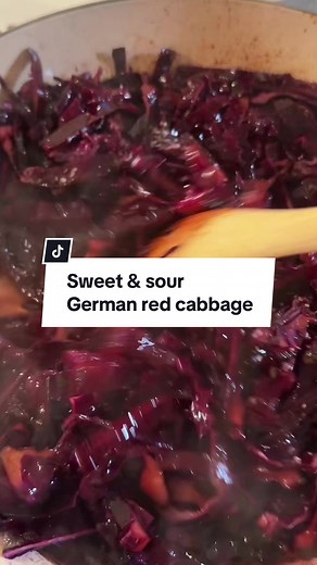 My favorite way to eat red cabbage is by making this sweet & sour German cabbage recipe. This meal was so good and easy! Stay tuned for potato salad and schitzel videos. #redcabbage #sweetandsour #schnitzel #sidedish #easyrecipe #vegetablesidedish #quickcabbagerecipe