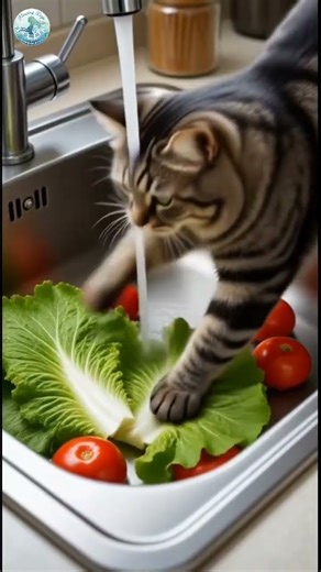 Chef Cat Cooks a Garden Burger! 🍔🐱