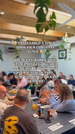 Emil’s Cafe on Instagram: "Christmas catch-ups just hit different at Emil’s ✨ Whether it’s a long lunch, a family get-together, or your work break-up — we’ve got the perfect space, delicious food and the festive atmosphere ready for you. Spots are filling fast — DM to book your Christmas function!"