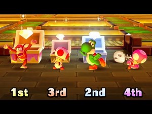 Mario Party: Star Rush MiniGames - Diddy Kong vs Toad vs Yoshi vs Toadette (Master Cpu)