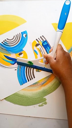 Colorful Abstract Painting with Multiple Layers