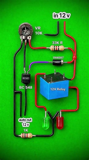 How to Make 12V Battery Charger Auto-Cut Circuit at Home