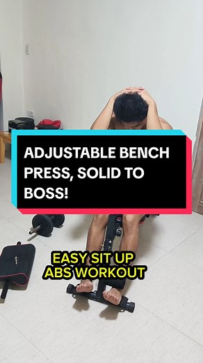 ADJUSTABLE BENCH PRESS ALL IN ONE SULIT ANG PAGBILI KO DITO🙂 #fyp #forsale #adjustablebenchpress #highquality #chestworkoutathome #absworkoutathome