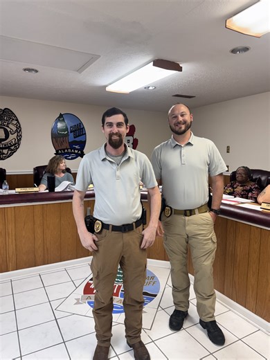 Cedar Bluff Swears In Officers Kyle Newton and Brandon Hayes - WEIS | Local & Area News, Sports, & Weather