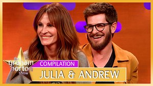 888K views · 15K reactions | These powerhouse stars share their most BRILLIANT moments ahead of After the Hunt! From #JuliaRoberts' infectious laugh to #AndrewGarfield's charming wit, this duo proves they're absolute GOLD together!  Get ready to hunt down the best entertainment!  Pure chemistry on and off screen! | The Graham Norton Show | Facebook