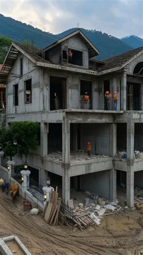 Watch Luxury House Rise from the Ground in Seconds🏗️#shorts #house #houseconstruction #shortsfeed