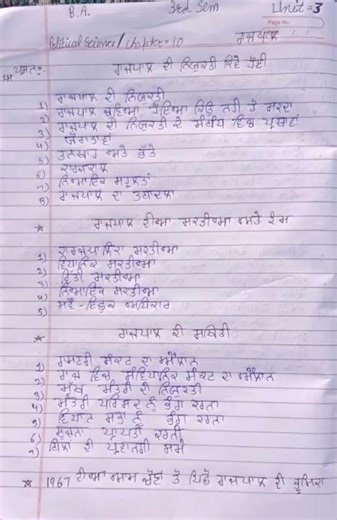 BA 3rd Semester political science chapter 10 only points