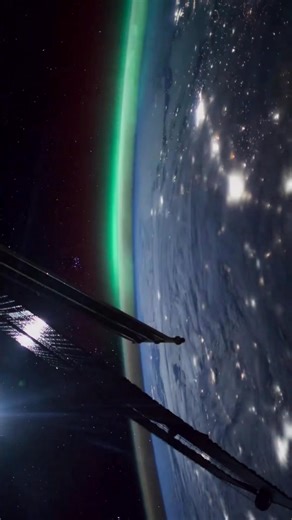 84K views · 1.3K reactions | Where night, light, and life collide. ✨ Captured from the International Space Station, this timelapse reveals Earth’s graceful rotation, glowing city lights, and dazzling auroras all beneath a star-studded sky and a brilliant burst of sunlight. #WorldViewWednesday | NASA's Johnson Space Center | Facebook