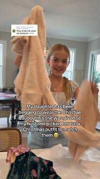 Dad surprised her with the PERFECT matching outfit 🎀✨ #christmas #dads #shorts