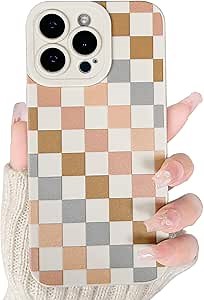 Lovmooful Compatible for iPhone 16 Pro Max Case Cute Checkerboard Lattice Plaid with Color Design for Girls Women Soft TPU Shockproof Protective Girly for iPhone 16 Pro Max Case-Color Multicolor