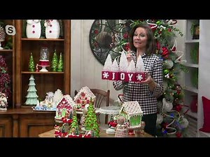 Inspirational Message Blocks with Lit Bottle Brush Trees by Valerie on QVC