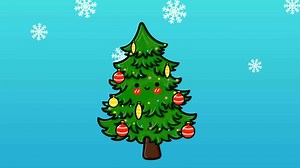 Funny smiling happy Christmas tree