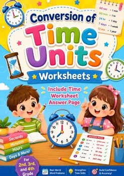 Time Conversion Worksheets, 2nd 3rd 4th Grade, 62-Page Printable&Answer, EP15