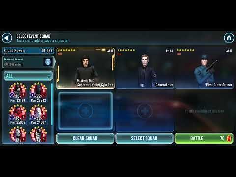 SWGOH GL Kylo SLKR event Tier 6 100% Win
