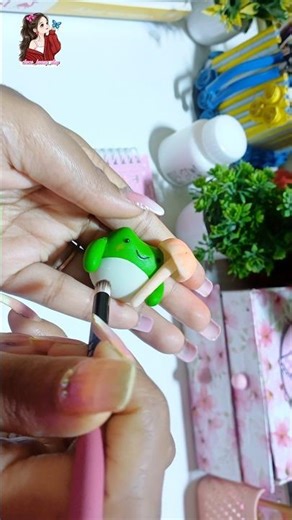 DIY clay tangulu frog 🐸 making #diy #clay #frog #shorts