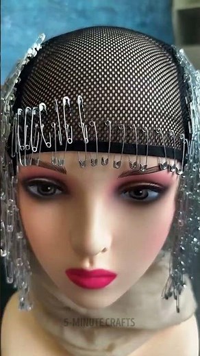 Crazy Wig Made with Pins Only 😍🔥