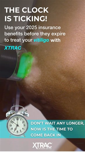 ✨ Make this the year you put your skin health first! If you’re living with vitiligo, now’s the perfect time to schedule your XTRAC® laser treatments before your 2025 insurance benefits reset. XTRAC helps restore pigment safely and effectively — giving you clearer, more even skin and renewed confidence. 💙 📞 Call 800-814-9395 today to plan your treatments before year-end! #XTRAC #VitiligoSupport #VitiligoAwareness #ClearerSkin #SkinConfidence #HealthySkin #DermatologyCare #InsuranceBenefits #Las