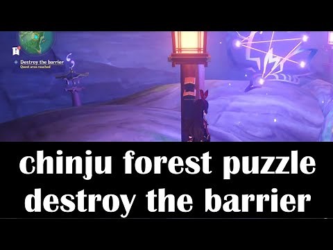 Genshin impact chinju forest barrier puzzle/Cleansing defilement location