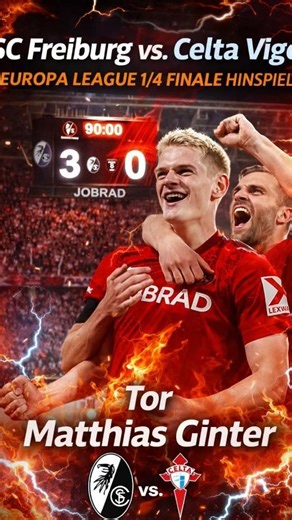 Europa League 1/4 Finale Tor zum 3-0 | SC FREIBURG vs. CELTA VIGO #fussball #europaleague #goal #scf