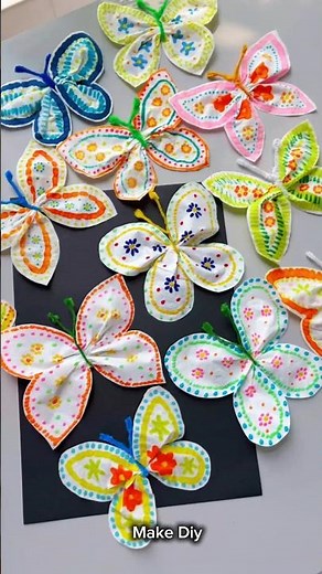 How To Make DIY Butterfly from Tissue Paper 🦋 | Easy Paper Craft Idea for Kids | Napkin Art Tutorial
