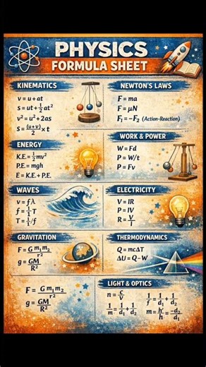 All Physics formulas in ONE page 🔥