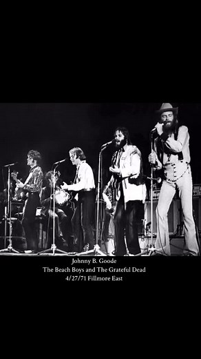 On April 27th, 1971, the Grateful Dead were smack-dab in the middle of a run at the Fillmore East in New York City spanning from April 25th through 29th. The Dead had some surprises up their sleeve for the Tuesday performance, inviting The Beach Boys (consisting of Mike Love, Carl Wilson, Bruce Johnston, and Al Jardine) to join them for a short string of songs toward the end of their set. The Beach Boys, who were introduced as “another famous California group” to the surprise of the crowd, came 