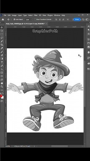 Convert Drawing to Clean Line Art in Photoshop | Quick & Easy Tips! #LineArt #Shorts #graphicspoth