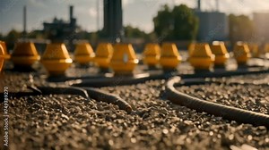 carbon capture technology: a comprehensive look at large-scale industrial efforts to reduce atmospheric carbon Stock Video