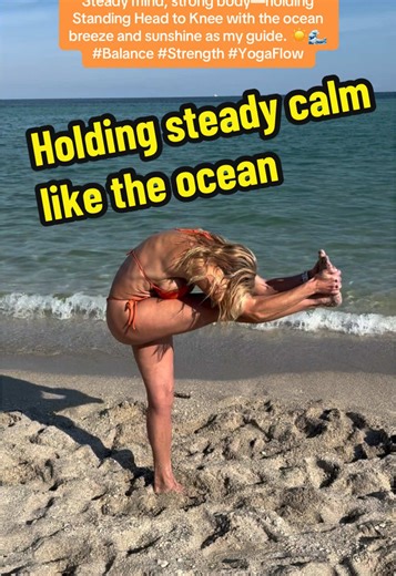 Grateful for sun, sand, and salty air—nothing beats beach vibes! #Yoga #YogaPose #StandingHeadToKnee #YogaBalance #YogaStrength #YogaChallenge #YogaEverywhere #YogaLife #BeachYoga #OceanVibes #SunshineAndYoga #MindfulMovement #YogaInspiration #YogaFlow #YogaJourney #YogaMotivation #Wellness #Flexibility #StrongBodyCalmMind