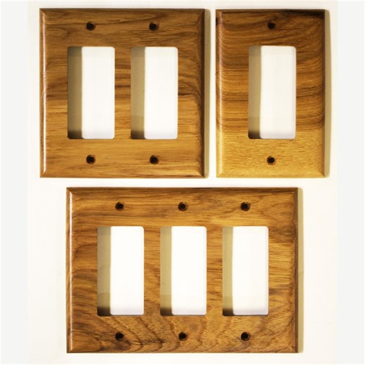 Custom Set of Hickory Switch Plates: Natural Wood Decor - Etsy