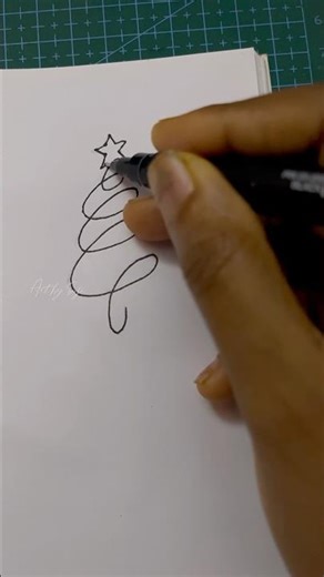 Christmas card drawings 🎄✨ #linedrawing #christmastreedrawing