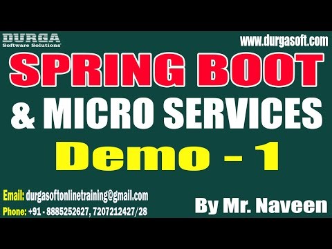 SPRING BOOT & MICRO SERVICES tutorials || Demo - 1 || by Mr. Naveen On 21-08-2023 @7:40AM IST