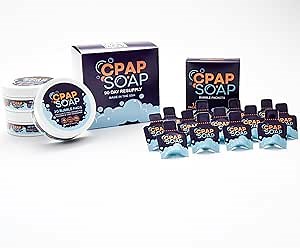 Cleaner - CPAP Soap Cleaning Kit with Disposable Pads and Gentle Detergent, Unscented Non-Alcohol Cleaning Wipes - 90 Day Supply