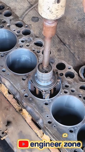 Engine Sleeve Polishing Process | Perfect Truck Engine Repair 🔥 #Shorts