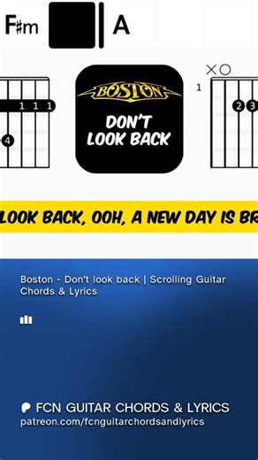 Boston - Don't look back | Scrolling Guitar Chords & Lyrics #guitarcover #guitar #music #rock