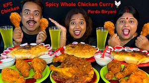Spicy Whole Chicken Curry, Parda Biryani Chicken (Potli Biryani) Kfc Style Fried Chicken | Big Bites #bigbites #wholechicken #indianeatingshow #indianfood | Indian Eating Show