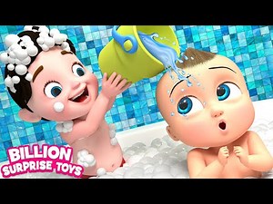 Baby Bath time with Bubbles - BillionSurpriseToys Nursery Rhymes, Kids Songs