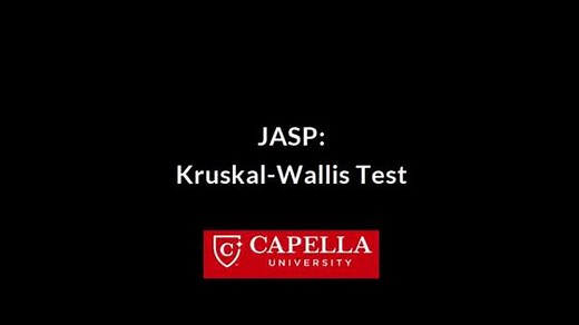 JASP Tutorial Video: Kruskal-Wallis Test