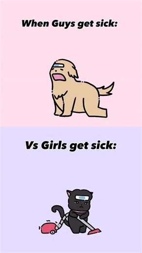 Why men feel like they’re dying when got sick?😥 #couplememes #coupleanimation #relationshipmemes | Logan Eve