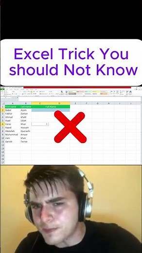Merge First & Last Name in Excel in 5 Seconds 🤯 | CONCATENATE Excel Trick