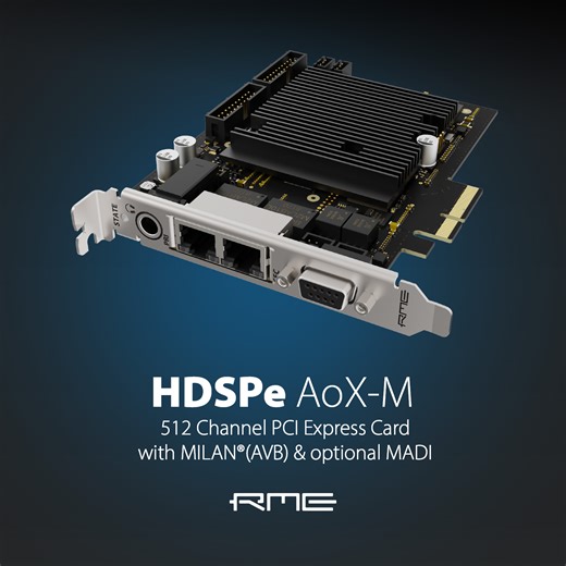 RME Audio | 🚀 RME sets a new standard in audio networking. Meet the HDSPe AoX-M, the world’s first MILAN™ certified PCIe interface for macOS & Windows... | Instagram