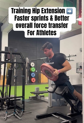 Roman chair back extensions train the entire posterior chain (glutes, hamstrings, and spinal erectors) all while teaching powerful hip extension. Learning to move through flexion and extension builds a resilient spine, better force transfer, and strength that actually carries over to sprinting, jumping, and contact on the field. Strong back. Powerful hips. Durable athlete. #sportsperformance #athleteworkout #injuryprevention #explosivetraining