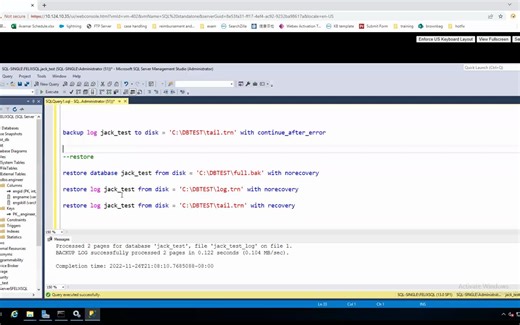 sql server 尾日志的备份与恢复