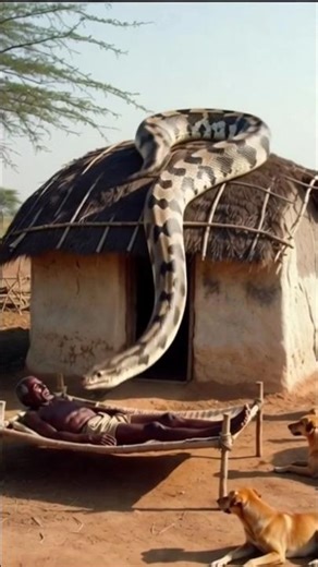 A large python snake. It entangled an elderly man.